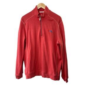 Tommy Bahama RELAX Coral 1/4 Zip Long Sleeve Pullover Men's Medium